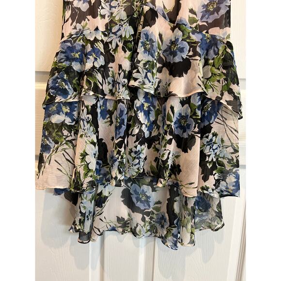 Tommy Hilfiger Women's Size 2 Rivera Floral Chiffon Empire Waist High Low Dress - Picture 4 of 9